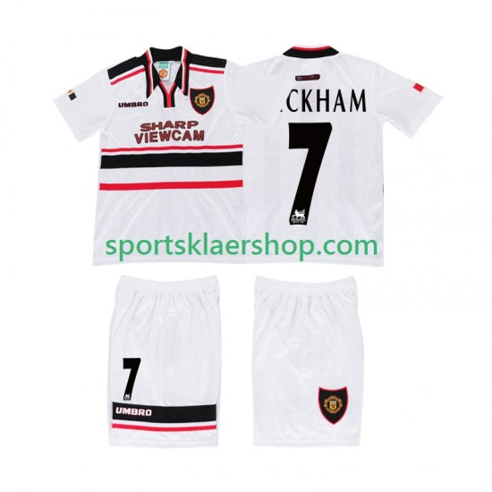 Manchester Utd drakt BECKHAM 7 1998 Retro Bortetrøye Kort erm , Barnesett