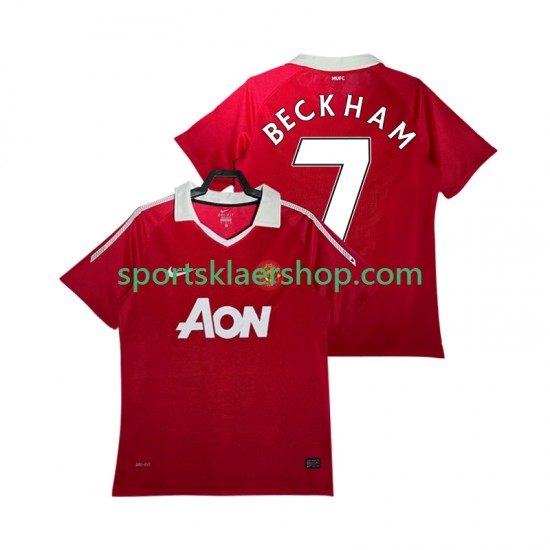 Manchester Utd drakt BECKHAM 7 Retro Hjemmetrøye Kort erm 2010 2011 , Herre