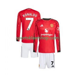 Manchester Utd drakt Cristiano Ronaldo 7 Hjemmetrøye Lang erm 2025-2026 , Barnesett
