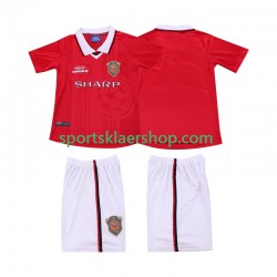 Manchester Utd drakt 2000 Retro Hjemmetrøye Kort erm 1999 , Barnesett