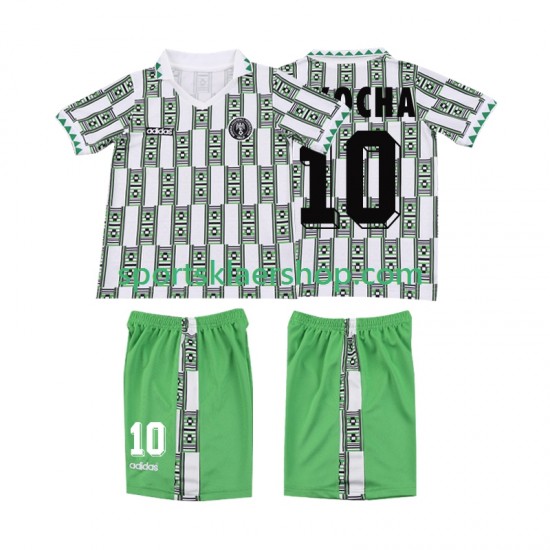 Nigeria drakt OKOCHA 10 Retro Bortetrøye Kort erm 1994 , Barnesett