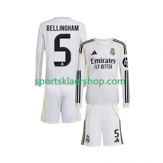 Real Madrid drakt Jude Bellingham 5 Hjemmetrøye Lang erm 2025-2026 , Barnesett