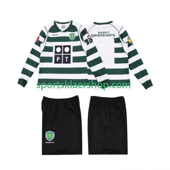 Sporting CP drakt 2001 2003 Retro Hjemmetrøye Lang erm , Barnesett
