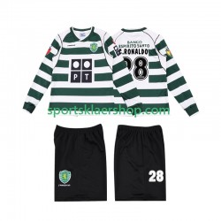 Sporting CP drakt Cristiano Ronaldo 28 2001 2003 Retro Hjemmetrøye Lang erm , Barnesett