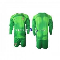 Kroatia drakt Keeper Bortetrøye Lang erm VM 2022 , Barnesett