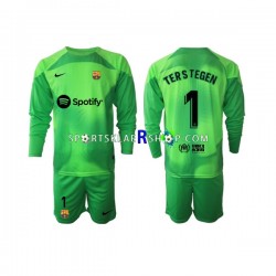 FC Barcelona drakt Ter Stegen 1 Keeper Hjemmetrøye Lang erm 2022-23 , Barnesett