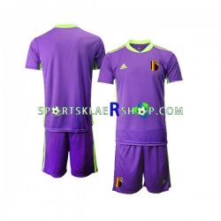 Belgia drakt Courtois 1 Keeper Bortetrøye Kort erm 2021-22 , Barnesett