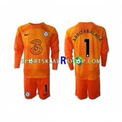 Chelsea drakt Kepa Arrizabalaga 1 Keeper Hjemmetrøye Lang erm 2022-23 , Barnesett