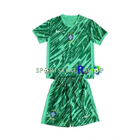 Brasil drakt Keeper Tredjetrøye Kort erm 2024 , Barnesett