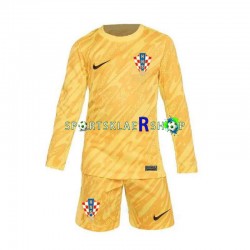 Kroatia drakt Keeper Hjemmetrøye Lang erm Euro 2024 , Barnesett