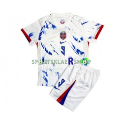 Norge drakt Erling Haaland 9 Bortetrøye Kort erm 2024 , Barnesett