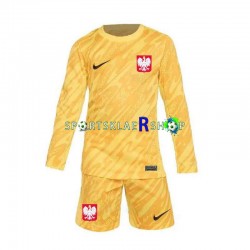 Polen drakt Keeper Hjemmetrøye Lang erm Euro 2024 , Barnesett