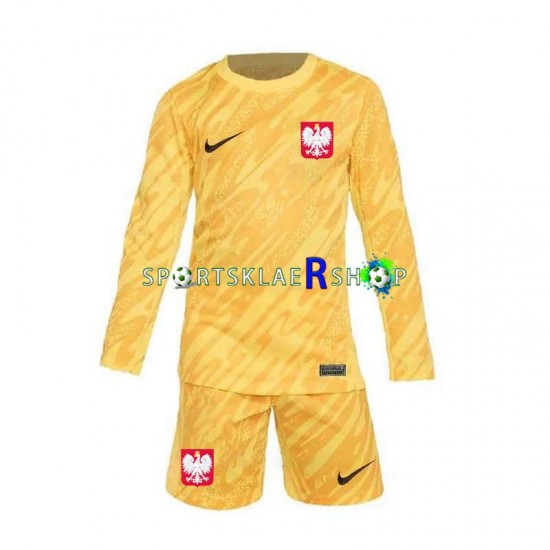 Polen drakt Keeper Hjemmetrøye Lang erm Euro 2024 , Barnesett