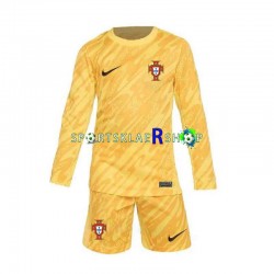 Portugal drakt Keeper Hjemmetrøye Lang erm Euro 2024 , Barnesett