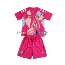 Skottland drakt Keeper Tredjetrøye Kort erm Euro 2024 , Barnesett