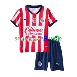 drakt Deportivo Guadalajara Hjemmetrøye Kort erm 2024-2025 , Barnesett