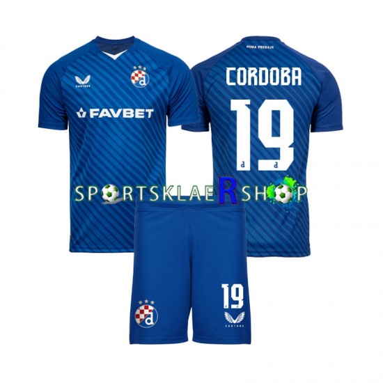 Dinamo Zagreb drakt Juan Cordoba 19 Hjemmetrøye Kort erm 2024-2025 , Barnesett