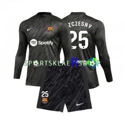 FC Barcelona drakt Wojciech Szczesny 25 Keeper Bortetrøye Lang erm 2024-2025 , Barnesett FC Barcelona drakt Wojciech Szczesny 25 Keeper Bortetrøye Lang erm 2024-2025 , Barnesett