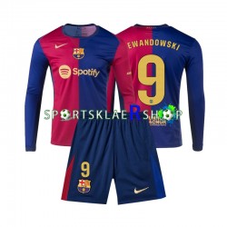 FC Barcelona drakt Lewandowski 9 Hjemmetrøye Lang erm 2024-2025 , Barnesett