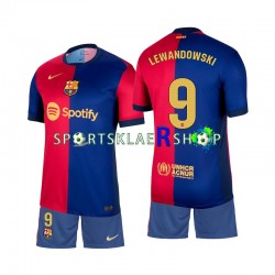 FC Barcelona drakt Lewandowski 9 Hjemmetrøye Kort erm 2024-2025 , Barnesett