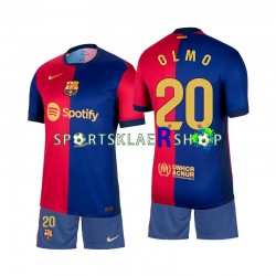 FC Barcelona drakt Olmo 20 Hjemmetrøye Kort erm 2024-2025 , Barnesett FC Barcelona drakt Olmo 20 Hjemmetrøye Kort erm 2024-2025 , Barnesett