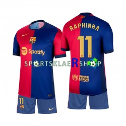 FC Barcelona drakt Raphinha 11 Hjemmetrøye Kort erm 2024-2025 , Barnesett FC Barcelona drakt Raphinha 11 Hjemmetrøye Kort erm 2024-2025 , Barnesett