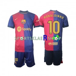 FC Barcelona drakt Ronaldinho 10 Hjemmetrøye Lang erm 2024-2025 , Barnesett FC Barcelona drakt Ronaldinho 10 Hjemmetrøye Lang erm 2024-2025 , Barnesett