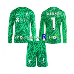 Liverpool drakt Alisson Becker 1 Keeper Bortetrøye Lang erm 2024-2025 , Barnesett