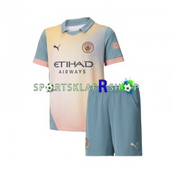 Manchester City drakt Fjerdetrøye Kort erm 2024-2025 , Barnesett