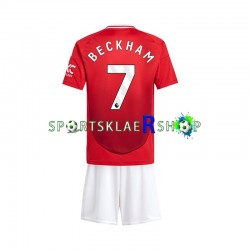 Manchester Utd drakt Beckham 7 Hjemmetrøye Kort erm 2024-2025 , Barnesett