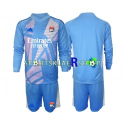 Olympique Lyonnais drakt Keeper Tredjetrøye Lang erm 2024-2025 Blå , Barnesett
