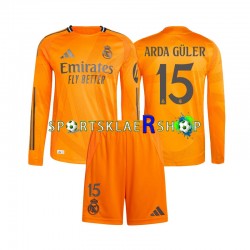 Real Madrid drakt Arda Guler 15 Bortetrøye Lang erm 2024-2025 , Barnesett