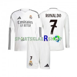 Real Madrid drakt Cristiano Ronaldo 7 Hjemmetrøye Lang erm 2024-2025 , Barnesett