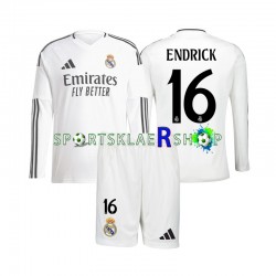 Real Madrid drakt Endrick 16 Hjemmetrøye Lang erm 2024-2025 , Barnesett
