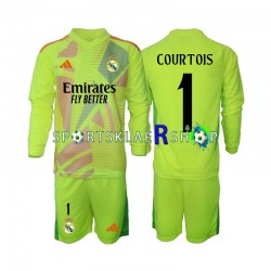 Real Madrid drakt COURTOIS 1 Keeper Fjerdetrøye Lang erm 2024-2025 , Barnesett