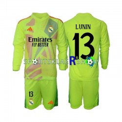 Real Madrid drakt Lunin 13 Keeper Fjerdetrøye Lang erm 2024-2025 , Barnesett
