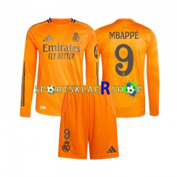 Real Madrid drakt Mbappé Kylian 9 Bortetrøye Lang erm 2024-2025 , Barnesett