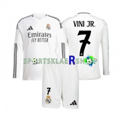 Real Madrid drakt Vinicius Junior 7 Hjemmetrøye Lang erm 2024-2025 , Barnesett