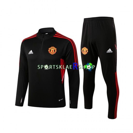 Manchester Utd 2022-23 Svart Trenings Collegegenser Set