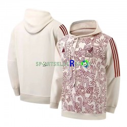 Mexico White 2022-23 Rød Kul Hettegenser med Mønster , Herre