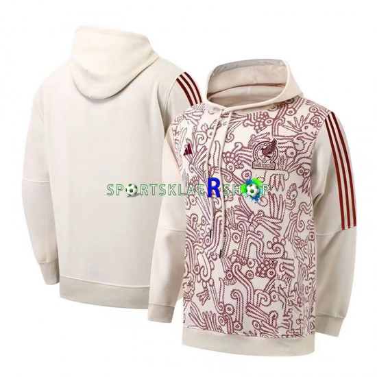 Mexico White 2022-23 Rød Kul Hettegenser med Mønster , Herre