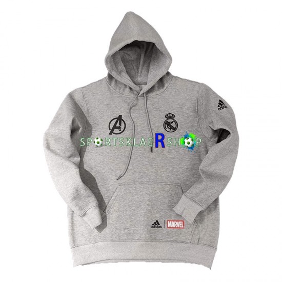 Real Madrid 2022-23 Grå Kul Hettegenser med Mønster , Herre