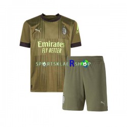 AC Milan drakt Tredjetrøye Kort erm 2022-23 , Barnesett AC Milan drakt Tredjetrøye Kort erm 2022-23 , Barnesett