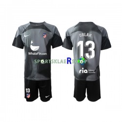 Atlético Madrid drakt Jan Oblak 13 Keeper Bortetrøye Kort erm 2022-23 , Barnesett