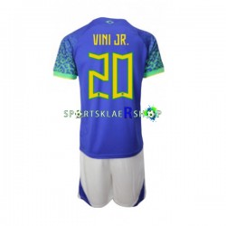 Brasil drakt Vinicius Junior 20 Bortetrøye Kort erm VM 2022 , Barnesett