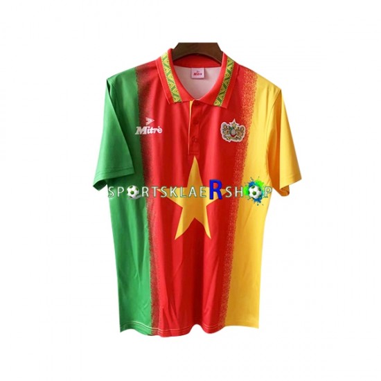 Kamerun drakt Retro Hjemmetrøye Kort erm 1994 , Herre