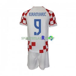 Kroatia drakt Kramaric 9 Hjemmetrøye Kort erm VM 2022 , Barnesett