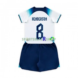 England drakt Henderson 8 Hjemmetrøye Kort erm VM 2022 , Barnesett