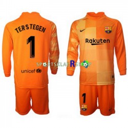 FC Barcelona drakt Ter Stegen 1 Keeper Hjemmetrøye Lang erm 2021-22 , Barnesett