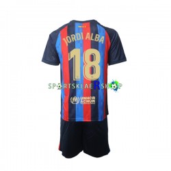 FC Barcelona drakt Jordi Alba 18 Hjemmetrøye Kort erm 2022-23 , Barnesett